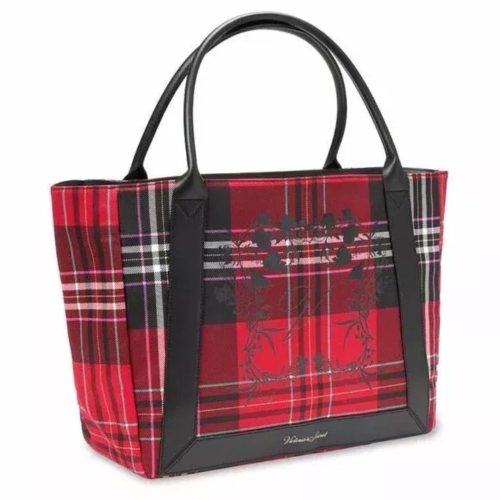 NWOT Victoria's Secret Red Plaid Beach Travel Tote Bag